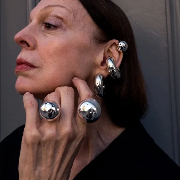 Paula Mendoza Boldest Hoops in Silver - Picture 3 of 4